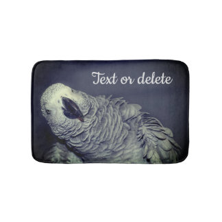 African Grey Parrot Cute Bird Personalized Bath Mat