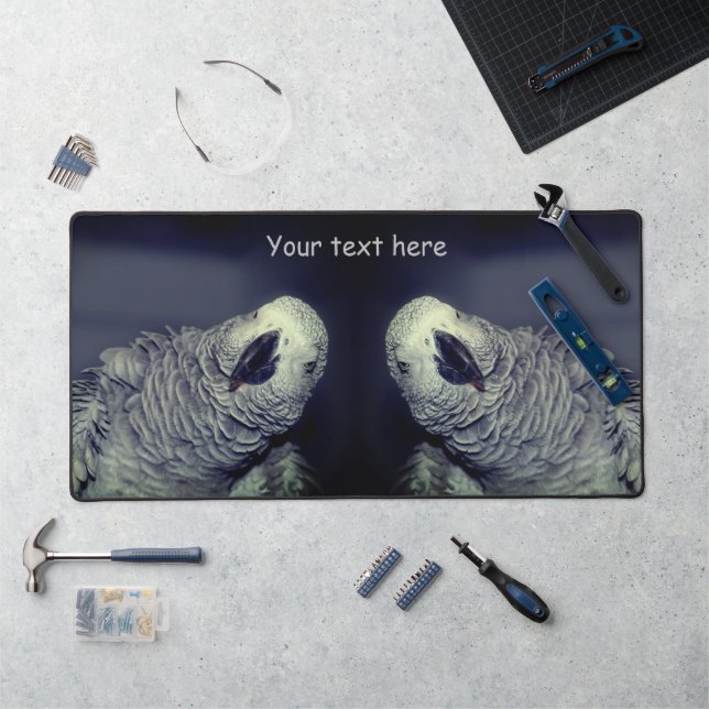 African Grey Parrot Cute Bird Personalized   Desk Mat (Workstation)