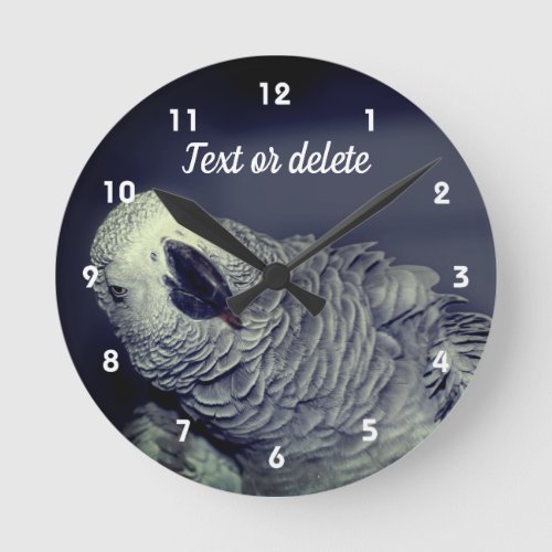 African Grey Parrot Cute Bird Personalized Round Clock