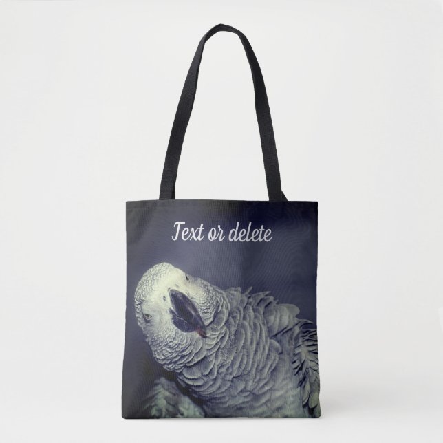 African Grey Parrot Cute Bird Personalized Tote Bag (Front)