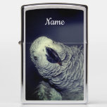 African Grey Parrot Cute Bird Personalized Zippo Lighter at Zazzle
