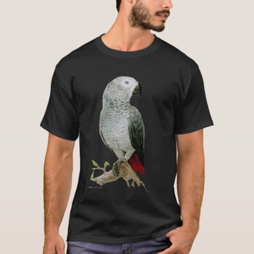 African Grey Parrot dark design T_Shirt