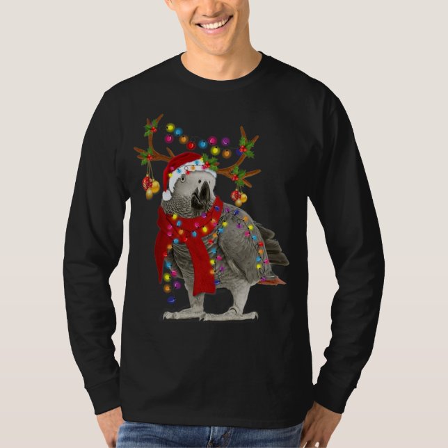 African grey parrot Gorgeous Reindeer Christmas Tr T-Shirt (Front)