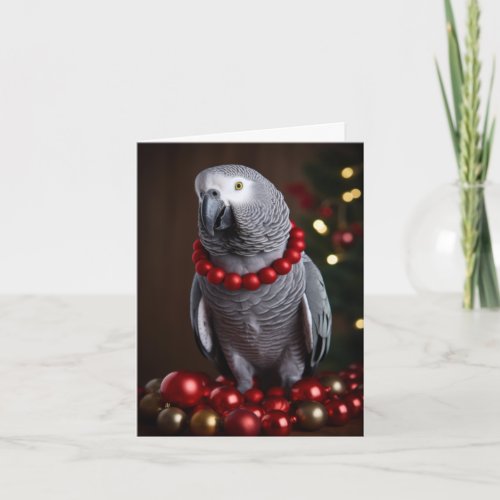 African Grey Parrot Holiday Cards 