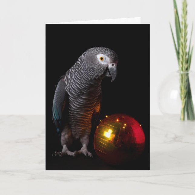African Grey Parrot Holiday Cards  (Front)