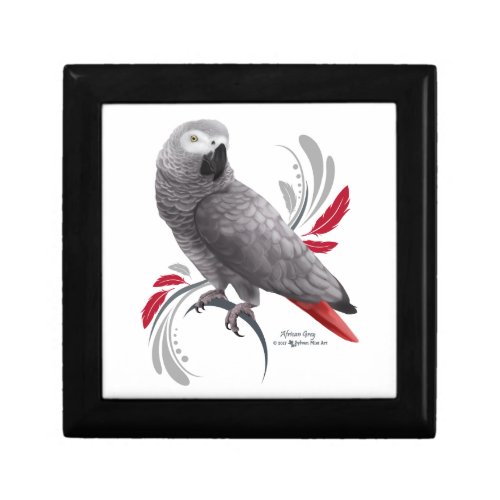 African Grey Parrot Jewelry Box