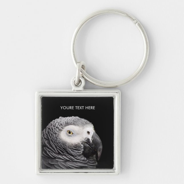 African Grey Parrot Keychain (Front)
