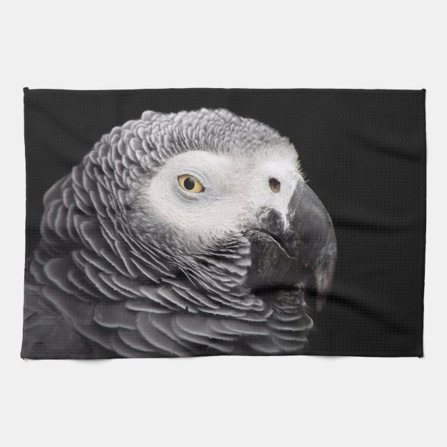 African Grey Parrot Kitchen Towel (Horizontal)