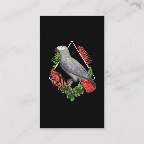 African Grey Parrot Lover Flower Business Card