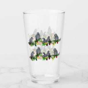 African Grey Parrot Party Glass Tumbler