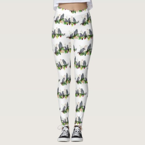 African Grey Parrot Party Leggings