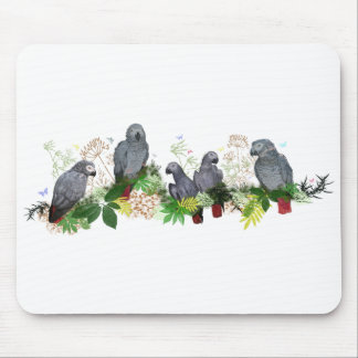 African Grey Parrot Party Mousemat Mouse Pad