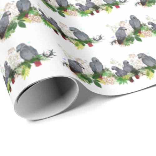 African Grey Parrot Party Wrapping Paper