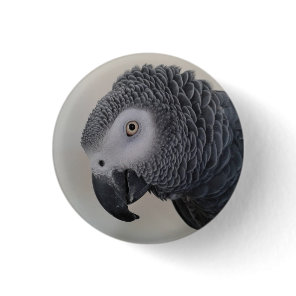 African Grey Parrot Pin / Badge