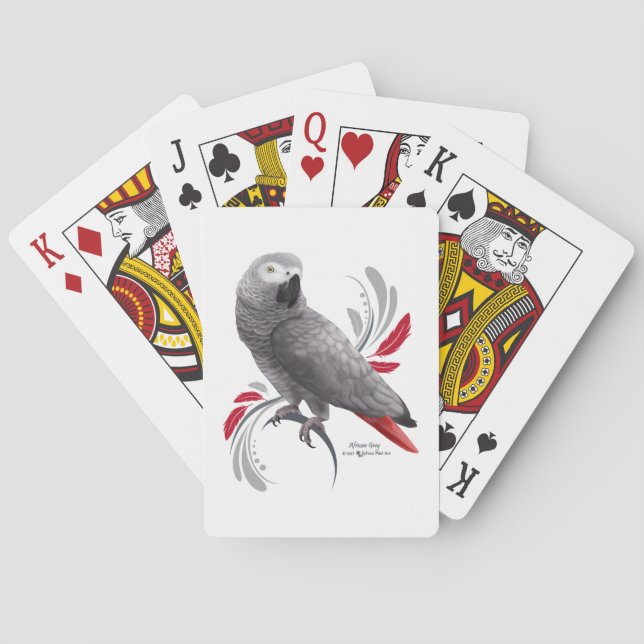 African Grey Parrot Poker Cards (Back)