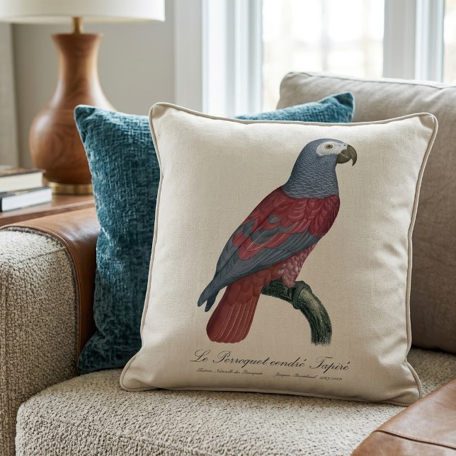 African Grey Parrot Red Factor Psittacus Erithacus Throw Pillow (African Grey Parrot Red Factor Psittacus Erithacus. Throw Pillow)