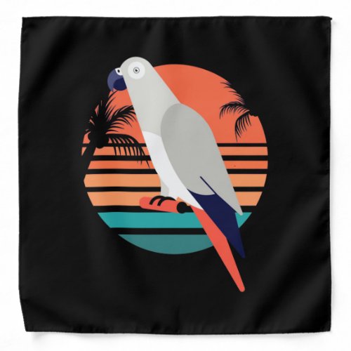 African Grey Parrot Retro Vintage Bandana