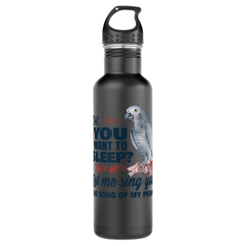 African grey parrot  stainless steel water bottle