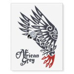 African grey parrot tribal tattoo temporary tattoos