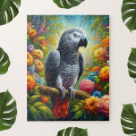 African Grey Parrot with Colorful Flowers Jigsaw Puzzle<br><div class="desc">Delight in leisure with this jigsaw puzzle featuring an African Grey Parrot surrounded by colorful flowers. Perfect for combining relaxation with artistic beauty,  it brings vibrant charm and exotic elegance to your puzzle-solving experience.</div>