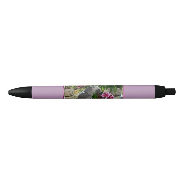 African Grey Parrot with Orchids Pen (Front)