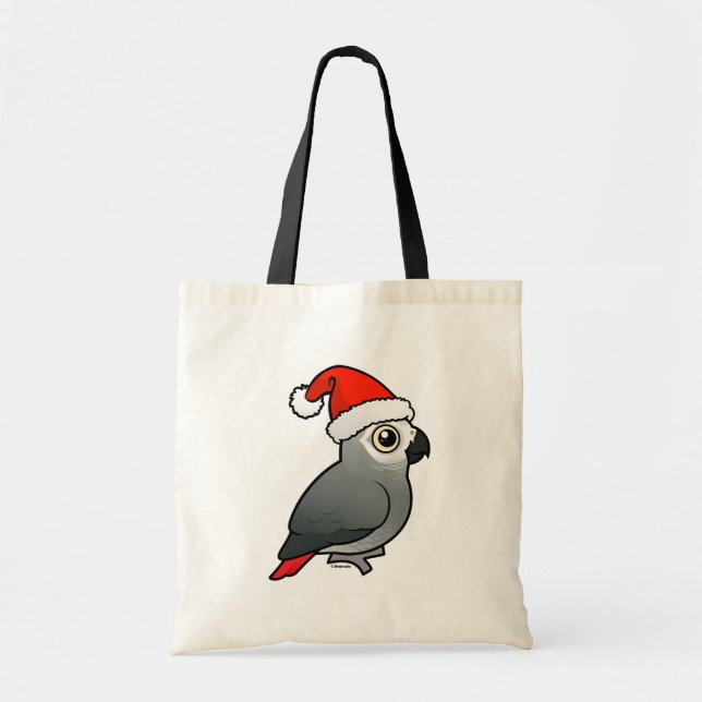 African Grey Santa Tote Bag (Front)