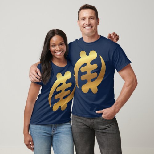 African Gye Nyame Shiny Gold Adinkra Symbol T_Shirt