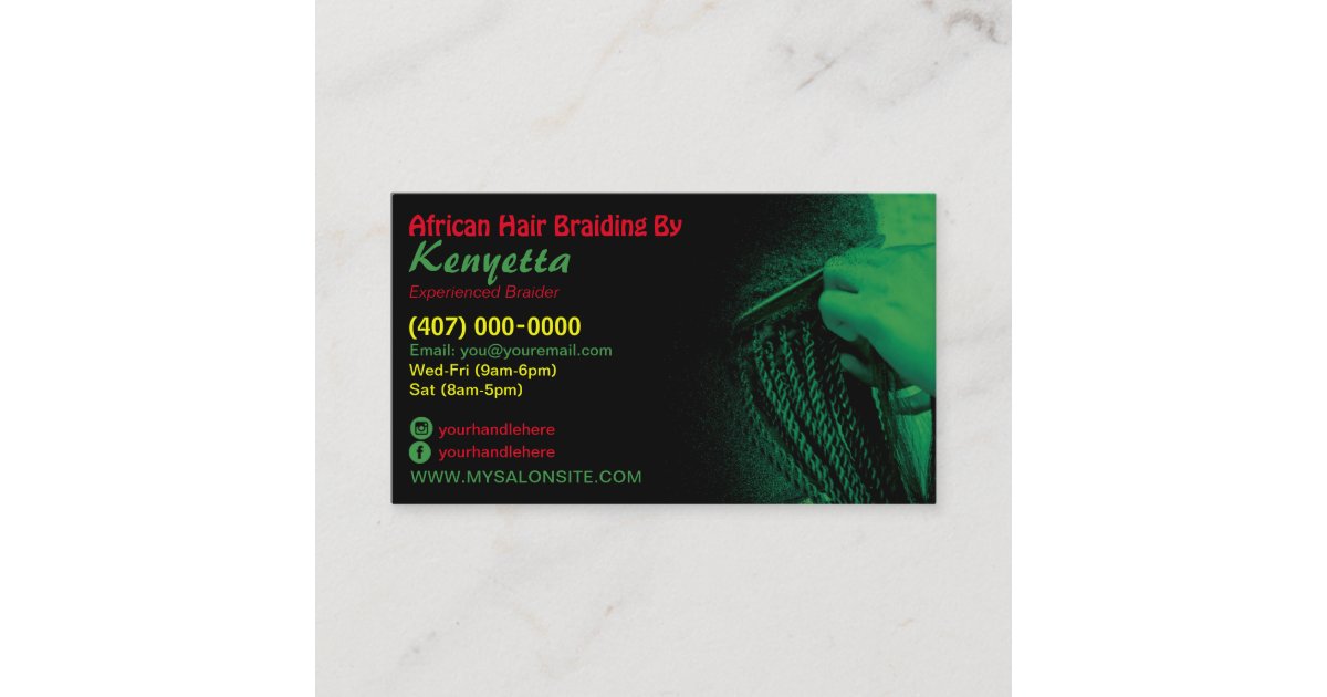 african hair braiding business card template zazzle com shipping confirmation template