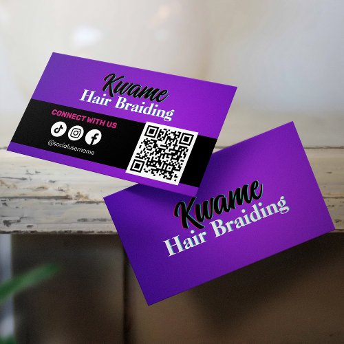 African Hair Braiding QR code Connect with us Business Card
