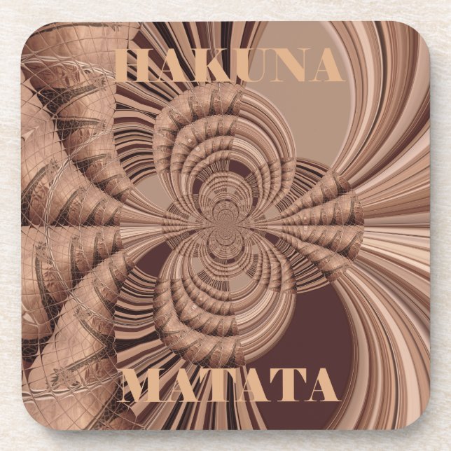 African Hakuna Matata Fractal Art Print/Graphic Beverage Coaster (Front)