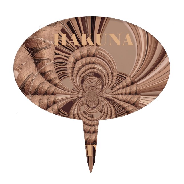 African Hakuna Matata Fractal Art Print/Graphic Cake Topper (Front)