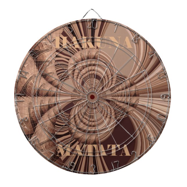 African Hakuna Matata Fractal Art Print/Graphic Dart Board (Front)