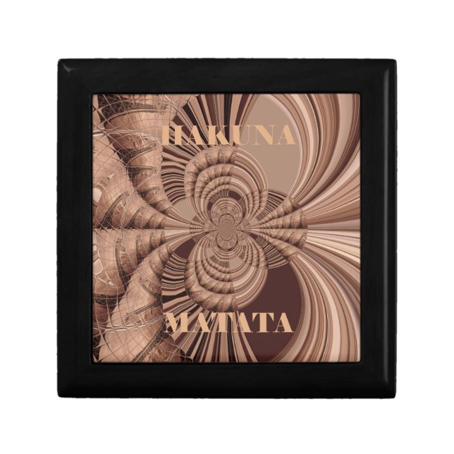 African Hakuna Matata Fractal Art Print/Graphic Keepsake Box (Front)