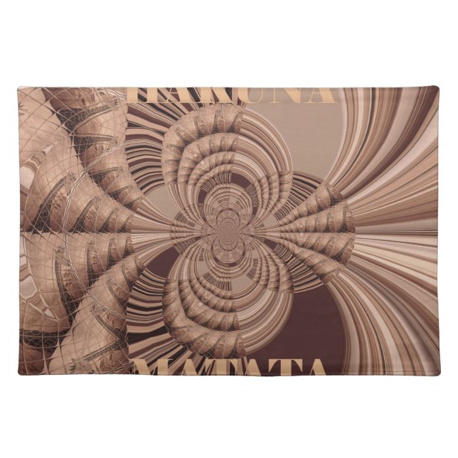 African Hakuna Matata Fractal Art Print/Graphic Placemat (Front)
