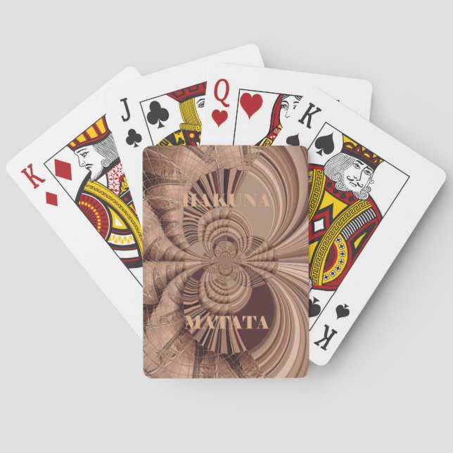 African Hakuna Matata Fractal Art Print/Graphic Poker Cards (Back)
