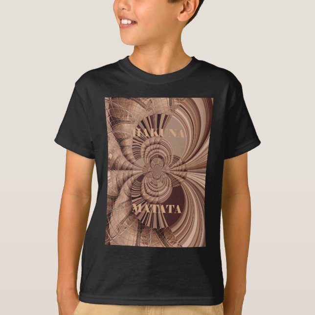 African Hakuna Matata Fractal Art Print/Graphic T-Shirt (Front)
