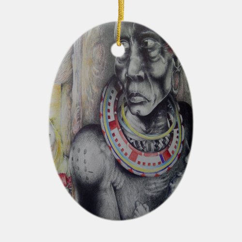 African Hakuna Matata Lions_Masai Oval Ornament