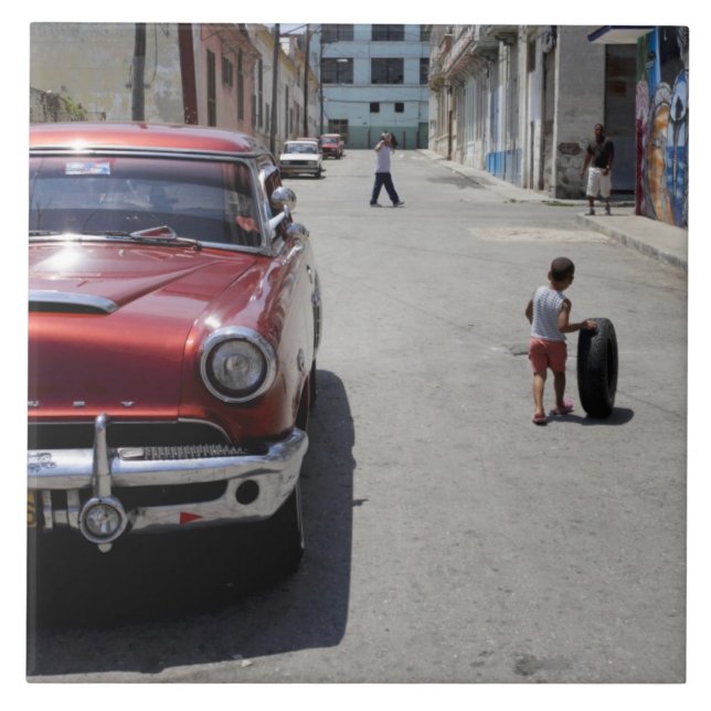 African Hamel district, Havana, Cuba, UNESCO Ceramic Tile (Front)