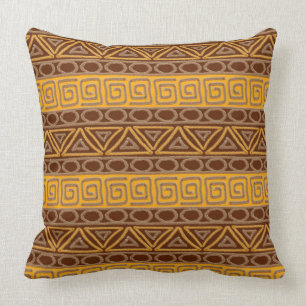 african hand-drawn ethnic pattern throw pillow