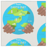 african happy Earth Day fabric