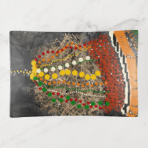 African Headdress printed on fused glass tray