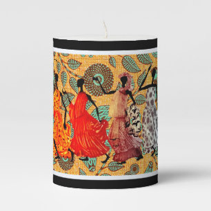 African Heritage Modern Design Pillar Candle