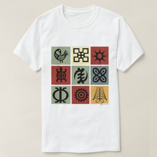 African Heritage Symbols Adinkra Print T_shirt 