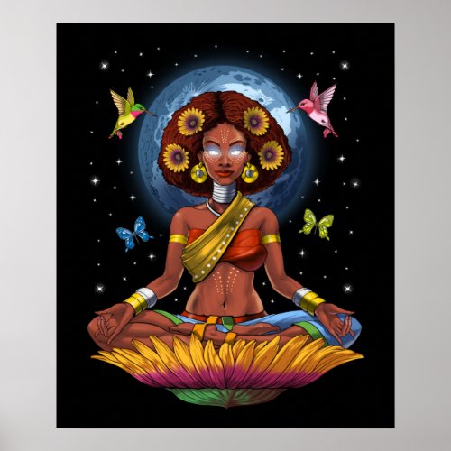 African Hippie Yoga Poster