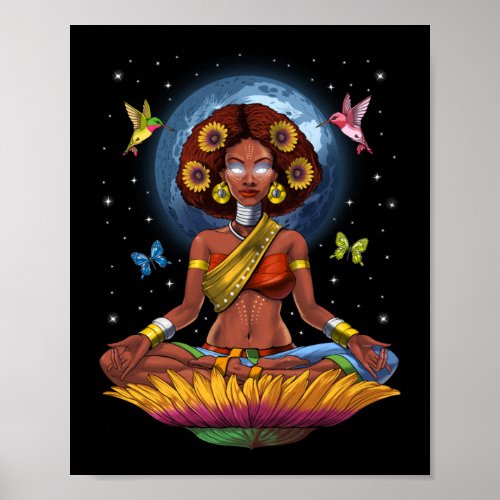 African Hippie Yoga Poster