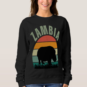 African Hippos in Zambia, Hippopotamus Safari Sweatshirt