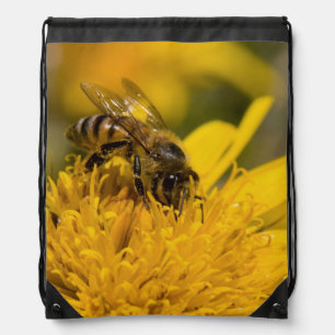 African Honey Bee With Pollen Sacs Feeding Drawstring Bag