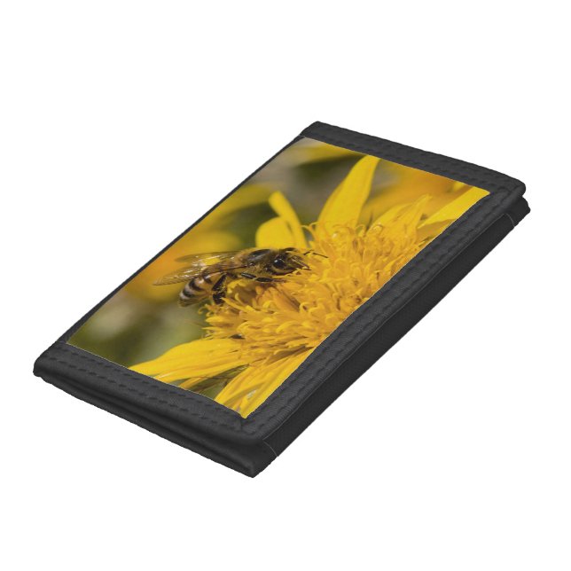 African Honey Bee With Pollen Sacs Feeding Trifold Wallet (Bottom)