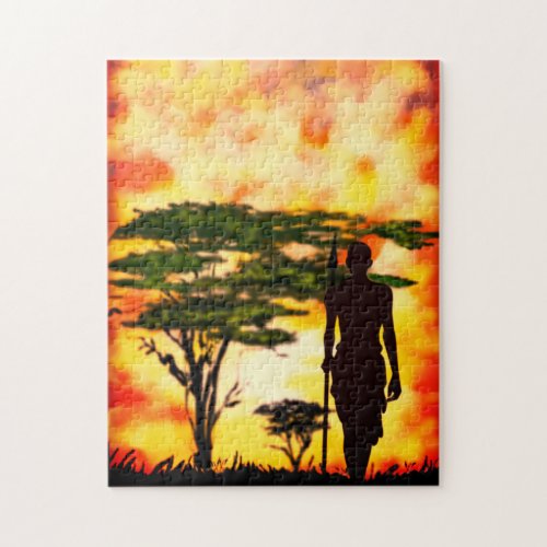 African Hunter with Spear Jigsaw Puzzle