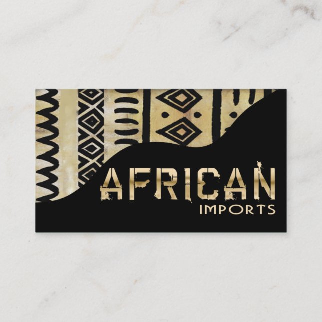 African Imports II - Afrocentric Kenyan mud cloth Business Card (Front)
